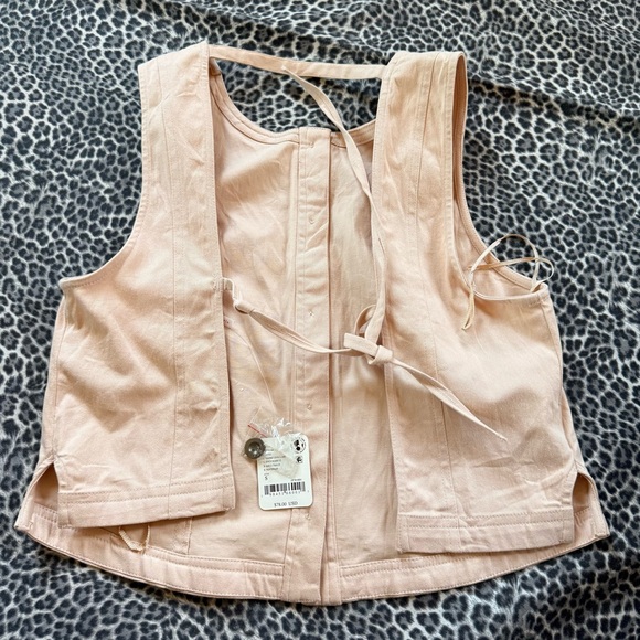 Free People Blake Sand Dollar Sleeveless Button-Down Top Size S NWT - Picture 11 of 11